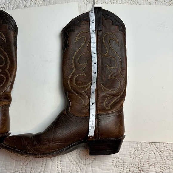 Dan Post brown classic cowboy boots sz 7 - Picture 10 of 10